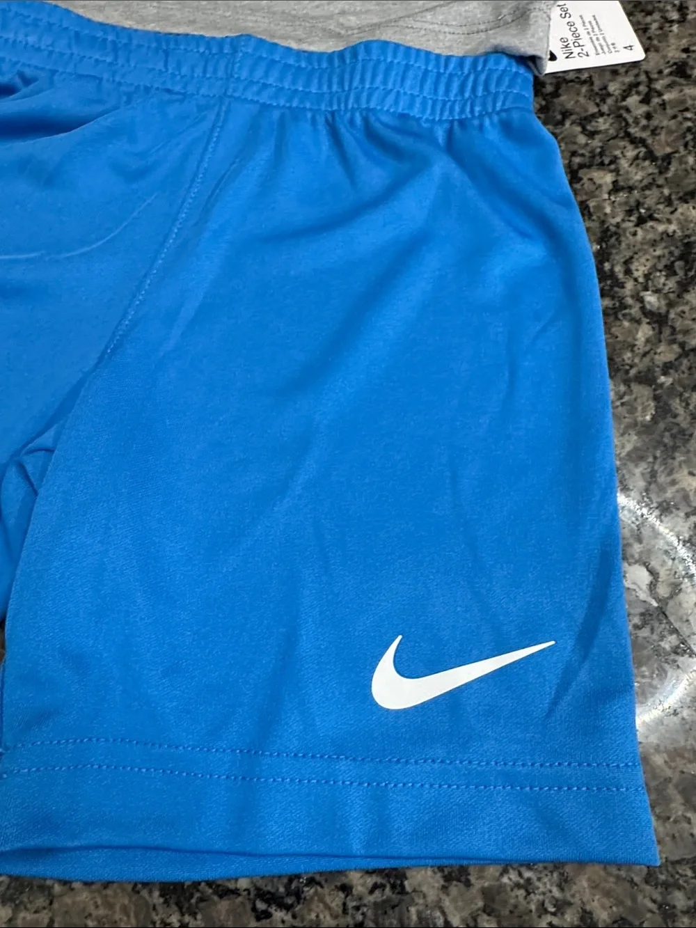 Nike boys set Grey Tee With Blue 'Just Do It' Graphic & Royal Blue Shorts NWT 4T - Picture 5 of 7